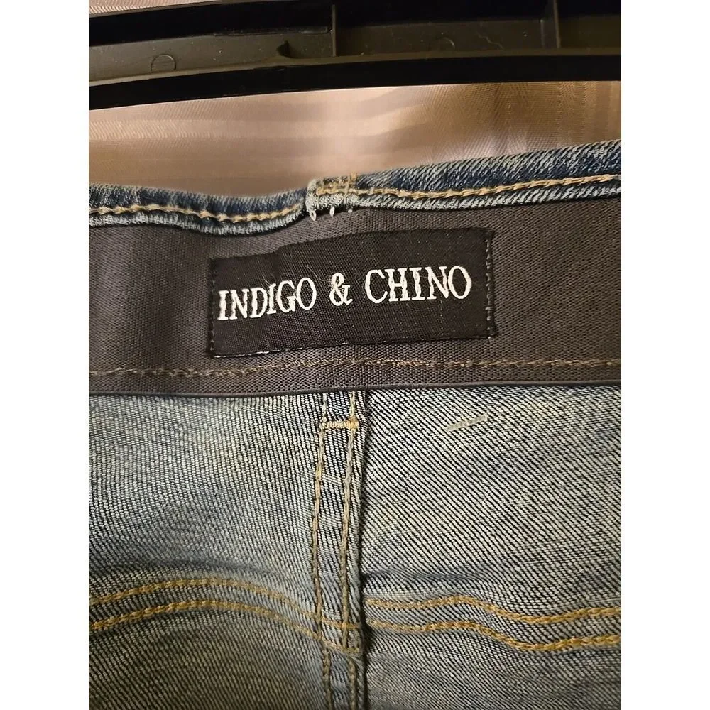 NWT Indigo & Chino Men's Eco-Vogue Denim Blue Jeans Size 52 x 28‎